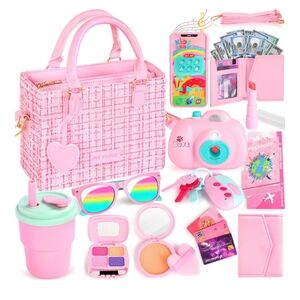 Pink Kids Toy Purse Set